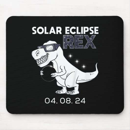 Kids Solar Eclipse T Rex 04.08.2024 Dino Fun Toddl Mousepad (Vorne)