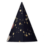 Kids Solar System Astronaut Monogram Birthday Part Partyhütchen (Rückseite)