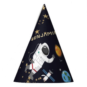 Kids Solar System Astronaut Monogram Birthday Part Partyhütchen