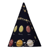 Kids Solar System Astronaut Monogram Birthday Part Partyhütchen (Rechts)