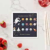 Kids Solar System Astronaut Monogram Birthday Serviette (Beispiel)