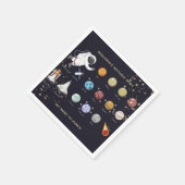 Kids Solar System Astronaut Monogram Birthday Serviette (Ecke)