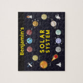 Kids Solar System Astronomie Astronaut Monogram Puzzle (Vertikal)