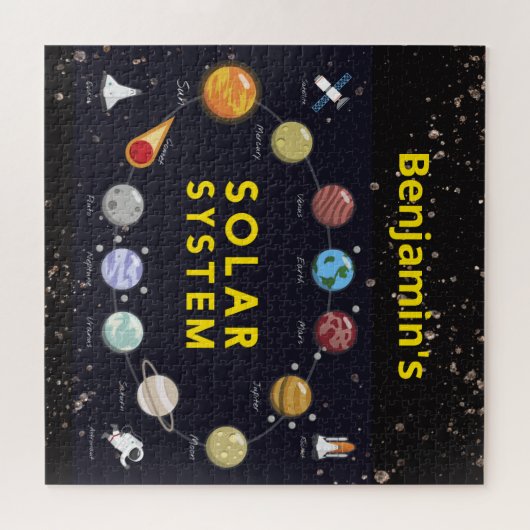 Kids Solar System Monogram Milky Way Planets Fun Puzzle (Horizontal)