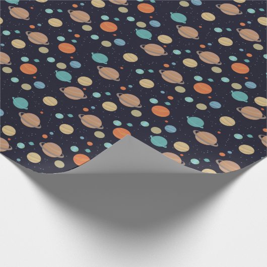 Kids Solar System Planets Saturn Jupiter Mars Geschenkpapier (Ecke)
