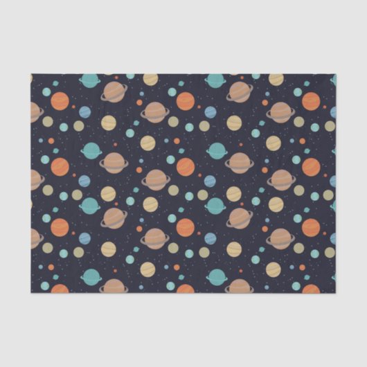 Kids Solar System Planets Saturn Jupiter Mars Seidenpapier (Vorderseite)