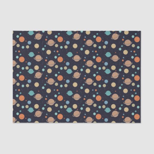 Kids Solar System Planets Saturn Jupiter Mars Seidenpapier (Vorderseite)