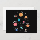 Kids Solar System Planets Wissen Weltraum Postkarte (Vorne/Hinten)