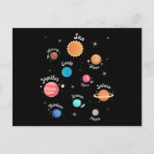Kids Solar System Planets Wissen Weltraum Postkarte (Vorderseite)