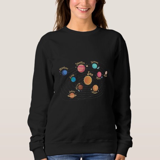 Kids Solar System Planets Wissen Weltraum Sweatshirt (Vorderseite)