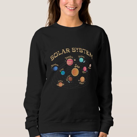 Kids Solar System Planets Wissen Weltraum Sweatshirt (Vorderseite)