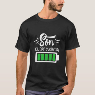 Kids Son Full Battery Power Son Jeden Jungen T-Shirt