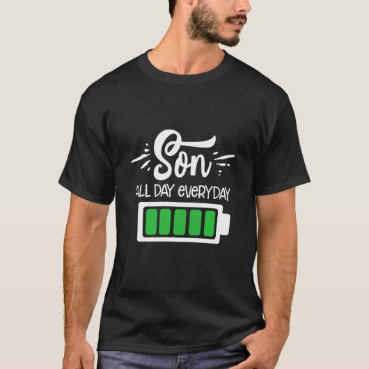 Kids Son Full Battery Power Son Jeden Jungen T-Shirt (Vorderseite)