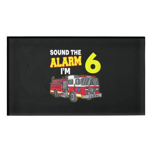 Kids Sound Alarm Im 6 Kids Fire Truck Feuerwehrman Namenschild (Vorderseite)