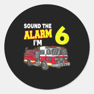 Kids Sound Alarm Im 6 Kinder Feuerwehrmann Runder Aufkleber
