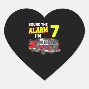 Kids Sound Alarm Im 7 Kinder Feuerwehrmann Herz-Aufkleber