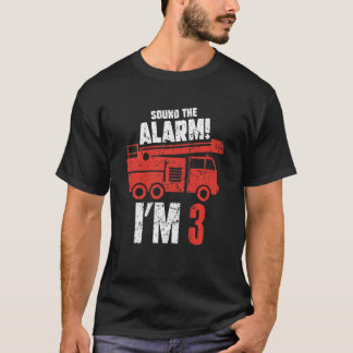 Kids Sound The Alarm Ich bin 3 3 Jahre Geburtstag T-Shirt