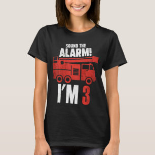 Kids Sound The Alarm Ich bin 3 3 Jahre Geburtstag T-Shirt