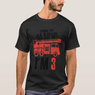 Kids Sound The Alarm Ich bin 3 3 Jahre Geburtstag T-Shirt