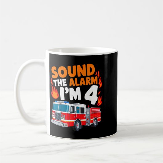 Kids Sound The Alarm I'm 4 Years Old 4th Birthday Kaffeetasse (Links)