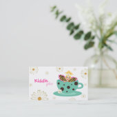 Kids Spa Business Card Daisy Cute Blonde Visitenkarte (Stehend Vorderseite)
