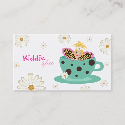 Kids Spa Business Card Daisy Cute Blonde Visitenkarte (Vorderseite)