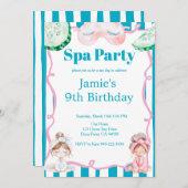 Kids Spa Party Birthday Einladung (Vorne/Hinten)