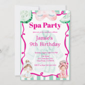 Kids Spa Party Birthday Einladung (Vorderseite)