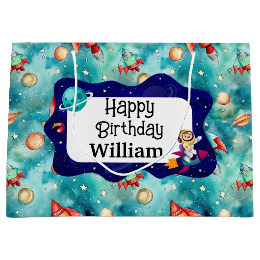 Kids Space Explorer Große Geschenktüte (Vorderseite)