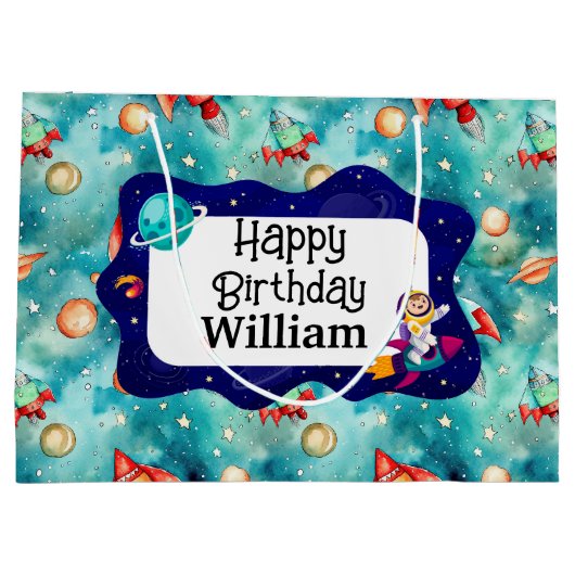 Kids Space Explorer Große Geschenktüte (Rückseite)