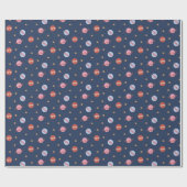 Kids Space Mini Pattern with Planets & Stars Geschenkpapier (Flach)