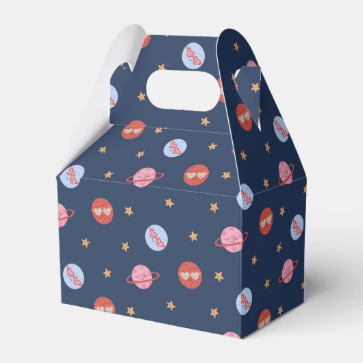 Kids Space Mini Pattern with Planets & Stars Geschenkschachtel (Vorderseite)