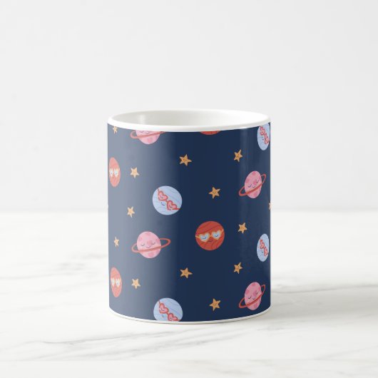 Kids Space Mini Pattern with Planets & Stars Kaffeetasse (Mittel)