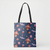 Kids Space Pattern with Rockets & Planets Tasche (Vorderseite)