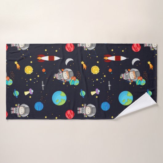Kids Space Theme Pattern Badehandtuch (Badehandtuch)