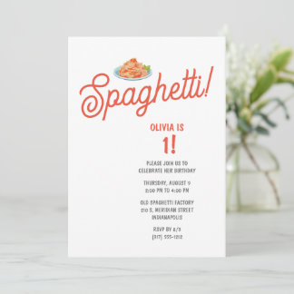 Kids Spaghetti Geburtstag Einladung