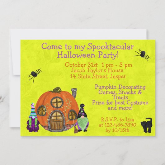 Kids Spooktacular Gnomes Halloween-Party Einladung (Vorderseite)