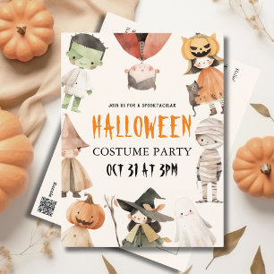 Kids Spooktacular Halloween Costume Party Einladungspostkarte