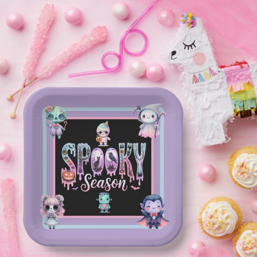 Kids Spooky Season Halloween Papierplatte Pappteller (Party)