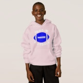 Kid's Sports Custom Team Name Blue Football Hoodie (Vorne ganz)