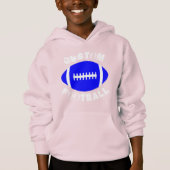 Kid's Sports Custom Team Name Blue Football Hoodie (Vorderseite)