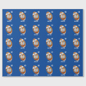 Kids Sporty Blue Foto Football Geschenkpapier (Flach)