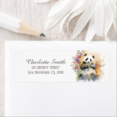 Kids Spring Watercolor Panda Rücksendeadresse (Insitu)