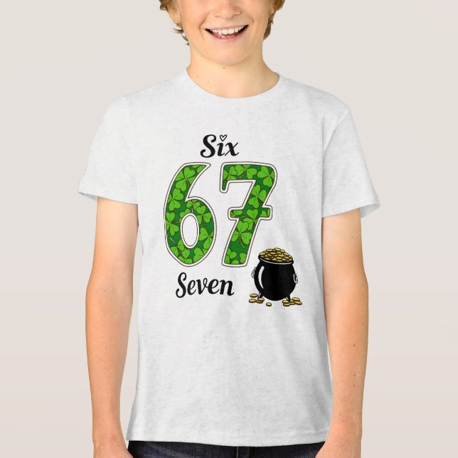 Kids St.Patrick’s Day Six Seven Tri-Blend Shirt (Vorderseite)