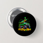 Kids St. Patrick's Day 2026 - Dinosaur reitender M Button (Vorne & Hinten)