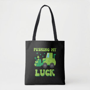 Kids St Patricks Day Bulldozer Pushing My Luck Sai Tasche