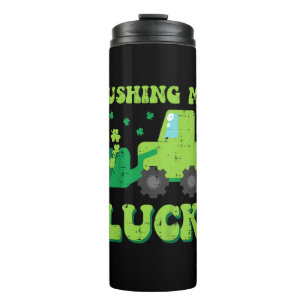 Kids St Patricks Day Bulldozer Pushing My Luck Sai Thermosbecher