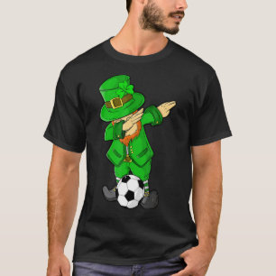 Kids St Patricks Day Dabbing Leprechaun Fußball T-Shirt