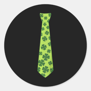 Kids St Patricks Day Irish Clover Krawatte Kleebla Runder Aufkleber
