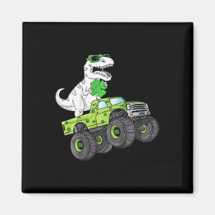 Kids St Patricks Day T Rex Reiten Monster Truck Di Magnet